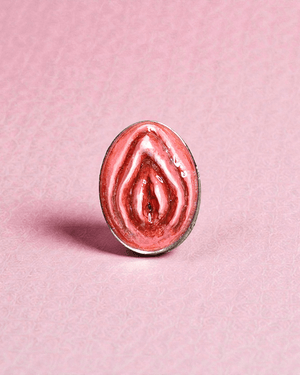 Feminine Body Form Ring ā Handmade Clay & Resin Surreal Statement Jewelry with Adjustable Stainless Steel Band - SAMA