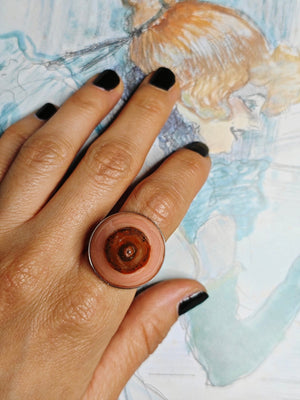 Feminine Body Form Ring β Handmade Clay & Resin Surreal Statement Jewelry with Adjustable Stainless Steel Band - SAMA