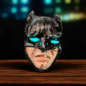 Glowing Eyes Ring β Handmade Clay & Resin Dark Fantasy Statement Jewelry, Mysterious Wearable Art on Adjustable Stainless Steel Band OOAK