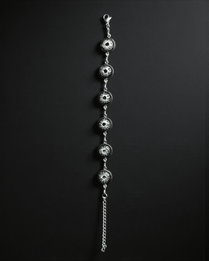 Green Multi - Eyes Bracelet ā Handmade Clay & Resin Surreal Statement Jewelry, Sculptural Fantasy Wearable Art with Stainless Steel Chain - SAMA