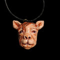 Human Rabbit Chimera Necklace ā Handmade Clay & Resin Surreal Statement Jewelry, Sculptural Fantasy Wearable Art OOAK
