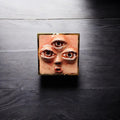 Third Eye Ring ā Handmade Clay & Resin Surreal Face Jewelry, Mystical Sculptural Statement Art on Adjustable Stainless Steel Band
