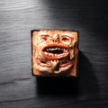 Double Face Ring ā Handmade Clay Dark Surreal Statement Jewelry, Sculptural Fantasy Wearable Art on Adjustable Stainless Steel Band OOAK