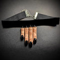Four Fingers Choker ā Handmade Clay & Resin Surreal Statement Necklace with Black Nails, Sculptural Wearable Art OOAK