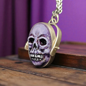 Two Faces Pendant – Handmade Clay Surreal Necklace, Mythic Statement Jewelry with 925 Sterling Silver Pendant / Chain OOAK