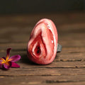 Feminine Form Ring ā Handmade Clay & Resin Surreal Body-Inspired Statement Jewelry, Sculptural Wearable Art on Adjustable Stainless Steel