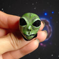 Glowing Alien UFO Ring ā Handmade Clay & Resin Surreal Statement Jewelry, Sculptural Fantasy Wearable Art on Sterling Silver S925 Band