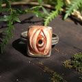 Eye Ring ā Handmade Clay & Resin Surreal Statement Jewelry, Sculptural Fantasy Wearable Art on Sterling Silver S925 Band