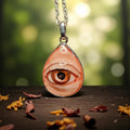 Eye Necklace ā Handmade Clay & Resin Surreal Statement Jewelry, Sculptural Wearable Art with Sterling Silver S925 Pendant / Chain
