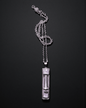 Purple Moai Necklace β Handmade Clay & Resin Surreal Statement Jewelry, Sculptural Fantasy Wearable Art with Stainless Steel Chain / Pendant - SAMA