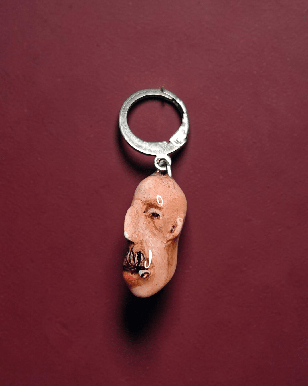 Watching the Horizon 10 Single Earring – Handmade Clay & Resin Expressionist Statement Jewelry, Sculptural Wearable Art with Stainless Steel Hook - SAMA