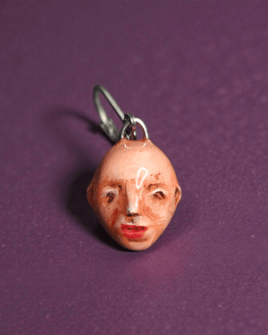 Watching the Horizon 2 Single Earring ā Handmade Clay Expressionist Statement Jewelry, Sculptural Wearable Art with Stainless Steel Hook - SAMA