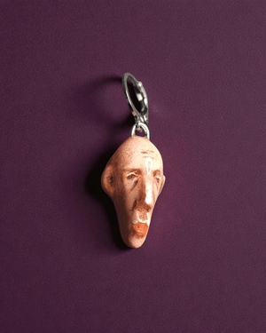 Watching the Horizon 6 Single Earring ā Handmade Clay Expressionist Statement Jewelry, Sculptural Wearable Art with Stainless Steel Hook - SAMA