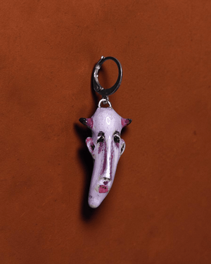 Watching the Horizon 9 Single Earring ā Handmade Clay & Resin Expressionist Statement Jewelry, Sculptural Wearable Art with Stainless Steel Hook - SAMA