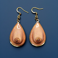 Feminine Form Earrings – Handmade Clay & Resin Surreal Statement Jewelry, Sculptural Body Art with Stainless Steel Hooks