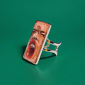 Shouting Face Ring – Handmade Clay & Resin Expressionist Statement Jewelry with Adjustable Stainless Steel Band