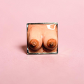 Feminine Body Form Ring – Handmade Clay & Resin Surreal Statement Jewelry with Adjustable Stainless Steel Band