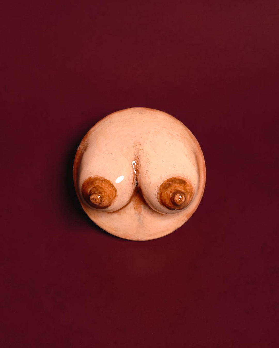 Feminine Body Form Pin Button – Handmade Clay & Resin Surreal Wearable Art with Stainless Steel Pin Back