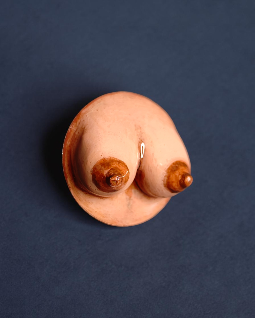 Feminine Body Form Pin Button – Handmade Clay & Resin Surreal Wearable Art with Stainless Steel Pin Back