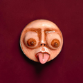 Feminine Body Form with Tongue Out Pin Button – Handmade Clay & Resin Surreal Wearable Art with Stainless Steel Pin Back