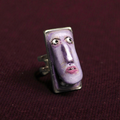 Shocked Monster Ring – Handmade Clay & Resin Surreal Statement Jewelry with Adjustable Stainless Steel Band
