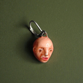Watching the Horizon 2 Single Earring – Handmade Clay Expressionist Statement Jewelry, Sculptural Wearable Art with Stainless Steel Hook