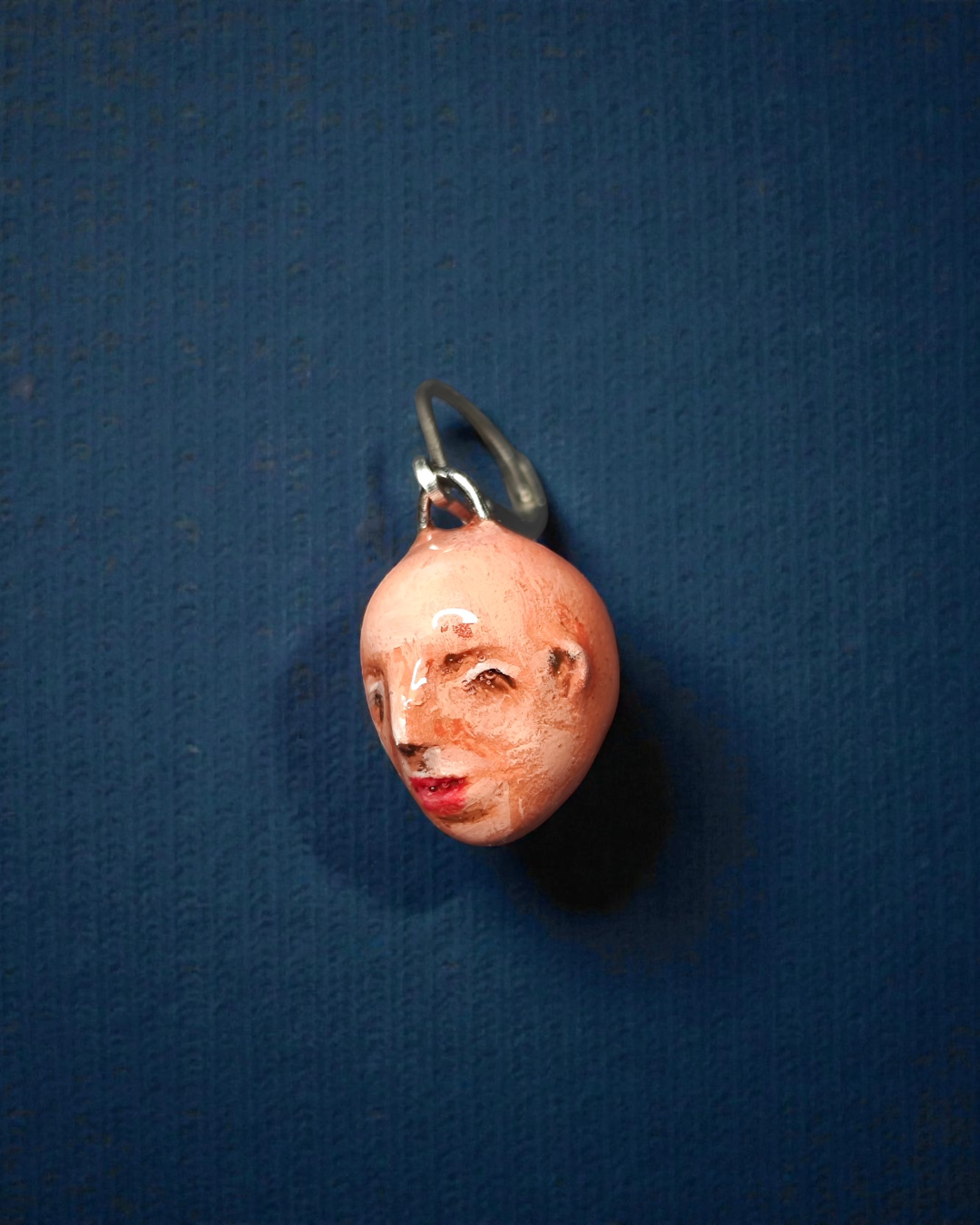 Watching the Horizon 2 Single Earring – Handmade Clay Expressionist Statement Jewelry, Sculptural Wearable Art with Stainless Steel Hook