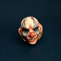 Mysterious Clown Ring – Handmade Clay & Resin Surreal Statement Jewelry with Adjustable Stainless Steel Band
