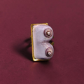 Purple Feminine Body Form Ring – Handmade Clay & Resin Surreal Statement Jewelry with Adjustable Stainless Steel Band
