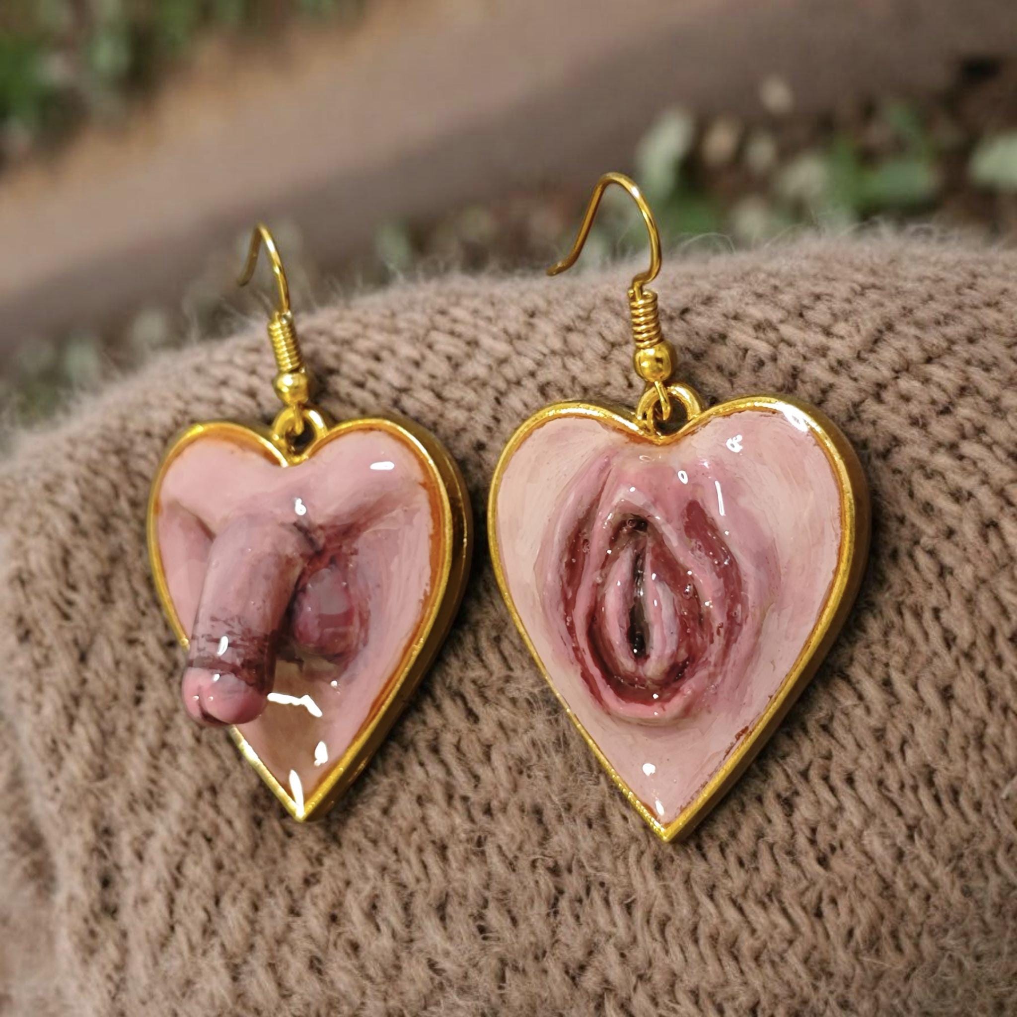 Body Form Earrings – Handmade Clay & Resin Surreal Statement Jewelry, Sculptural Body-Inspired Wearable Art with Zinc Alloy Hooks