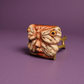 Butterfly Face Ring – Handmade Clay & Resin Surreal Statement Jewelry with Adjustable Stainless Steel Band - SAMA