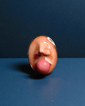 Chewing Gum Ring – Handmade Clay & Resin Surreal Statement Jewelry with Adjustable Stainless Steel Band - SAMA