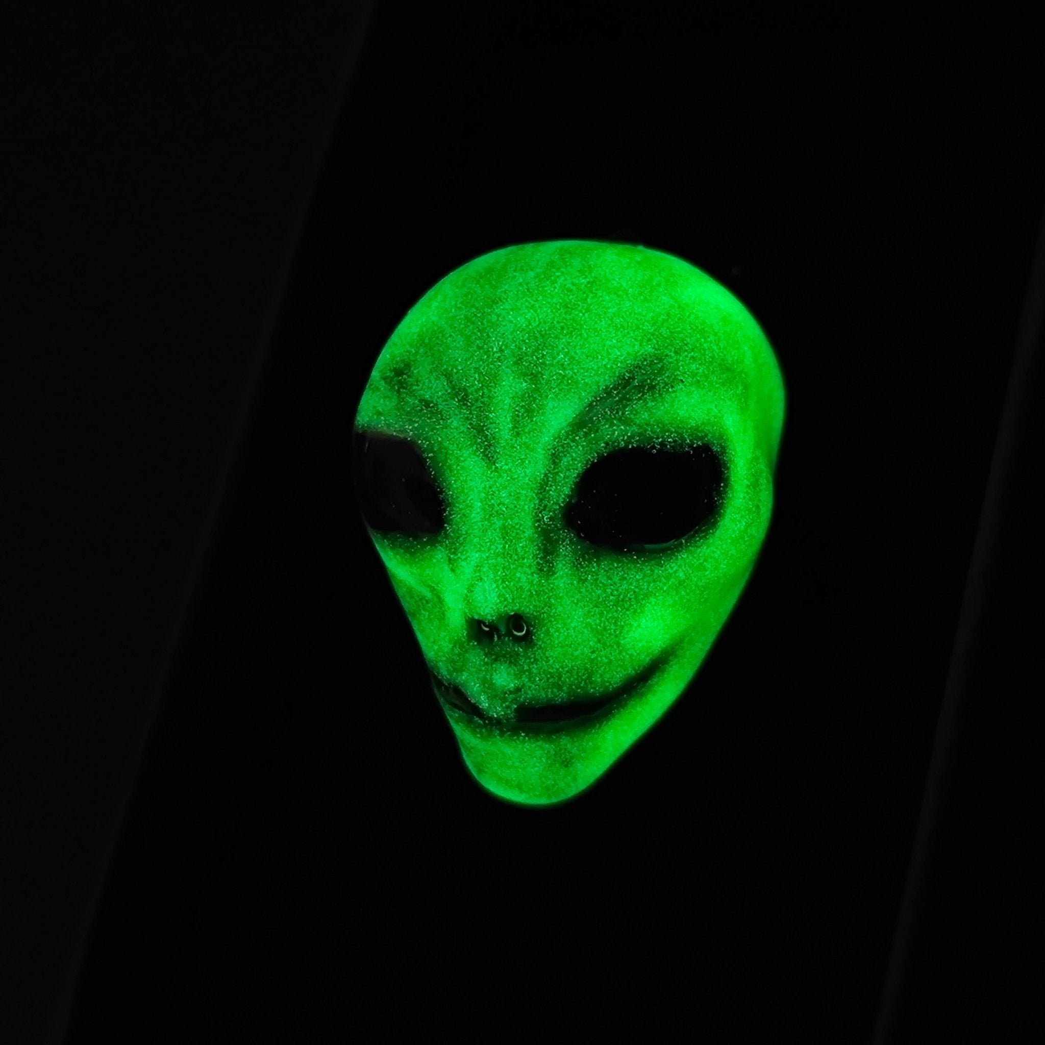 Cosmic Glow Ring – Handmade Clay & Resin Alien-Inspired Jewelry, Surreal Fantasy Wearable Art on Adjustable Stainless Steel Band