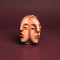 Double Face Ring – Handmade Clay & Resin Surreal Statement Jewelry with Adjustable Stainless Steel Band - SAMA