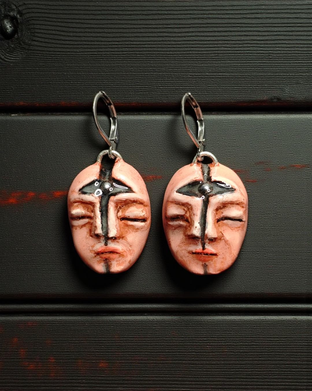 Eye Chakra Glow Earrings – Handmade Clay & Resin Surreal Statement Jewelry, Fantasy Sculptural Wearable Art with Stainless Steel Hooks OOAK