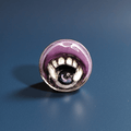 Eye in Mouth Ring – Handmade Clay & Resin Surreal Statement Jewelry with Adjustable Stainless Steel Band - SAMA