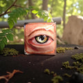Eye Ring – Handmade Clay & Resin Surreal Statement Jewelry, Sculptural Fantasy Wearable Art with Adjustable Stainless Steel Band