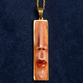 Face with Lips and Nose Necklace – Handmade Clay & Resin Surreal Statement Jewelry, Sculptural Fantasy Wearable Art with Stainless Steel Chain / Pendant - SAMA
