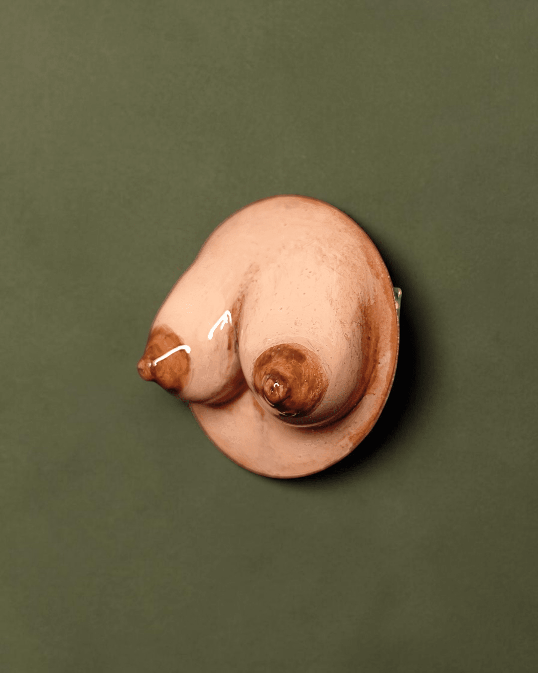 Feminine Body Form Pin Button – Handmade Clay & Resin Surreal Wearable Art with Stainless Steel Pin Back - SAMA