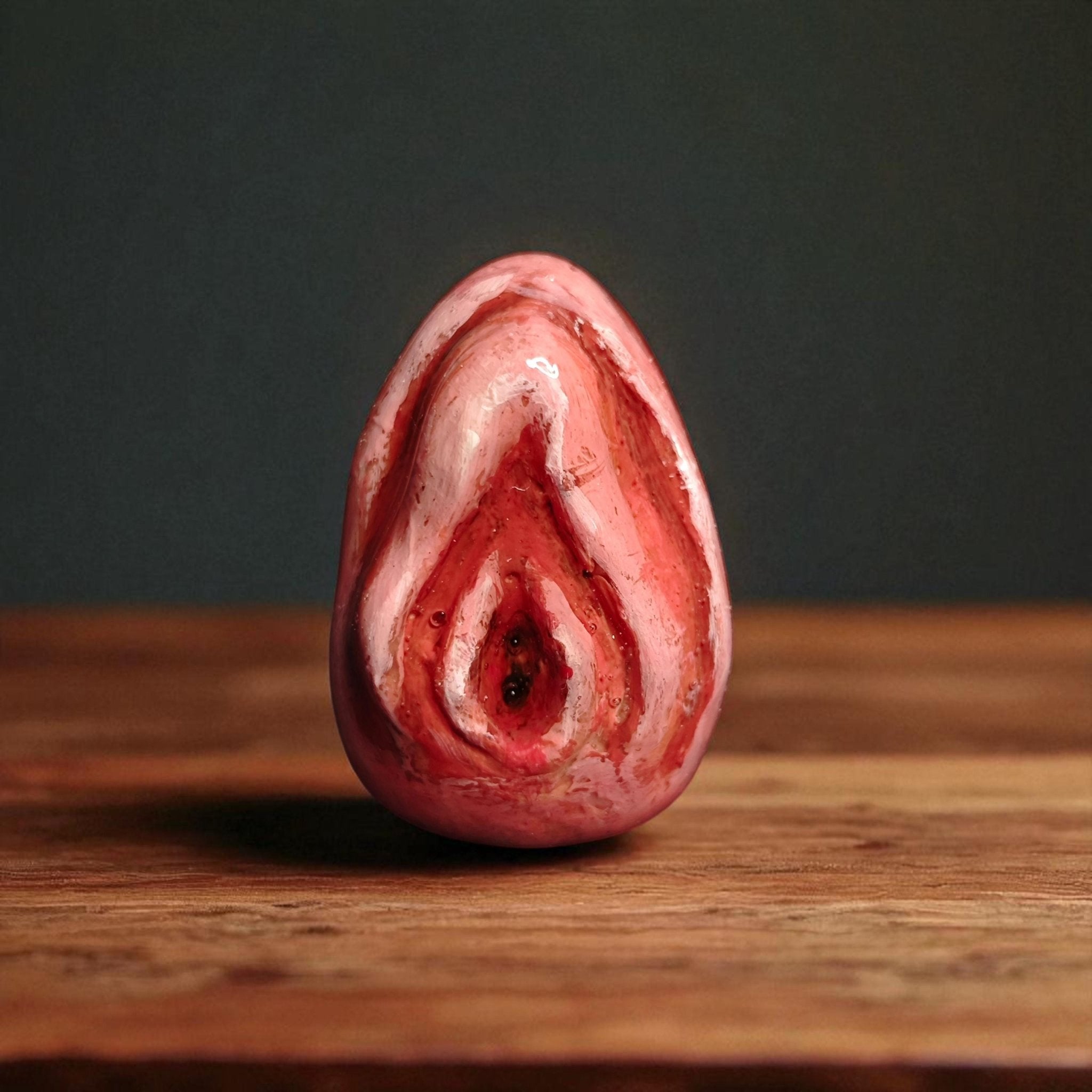 Feminine Form Ring – Handmade Clay & Resin Surreal Body-Inspired Statement Jewelry, Sculptural Wearable Art on Adjustable Stainless Steel