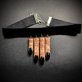 Four Fingers Choker – Handmade Clay & Resin Surreal Statement Necklace with Black Nails, Sculptural Wearable Art OOAK