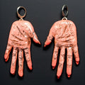 Hands Earrings – Handmade Clay & Resin Surreal Statement Jewelry, Sculptural Wearable Art with Stainless Steel Hooks - OOAK