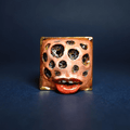 Hole Face Monster Ring – Handmade Clay & Resin Surreal Statement Jewelry with Adjustable Stainless Steel Band - SAMA