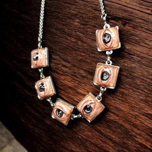 Six Eyes Necklace – Handmade Clay & Resin Surreal Statement Jewelry, Sculptural Fantasy Wearable Art with Stainless Steel Pendant / Chain