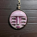 Six Eyes Necklace – Handmade Clay & Resin Surreal Statement Jewelry, Sculptural Wearable Art with Sterling Silver S925 Pendant / Chain