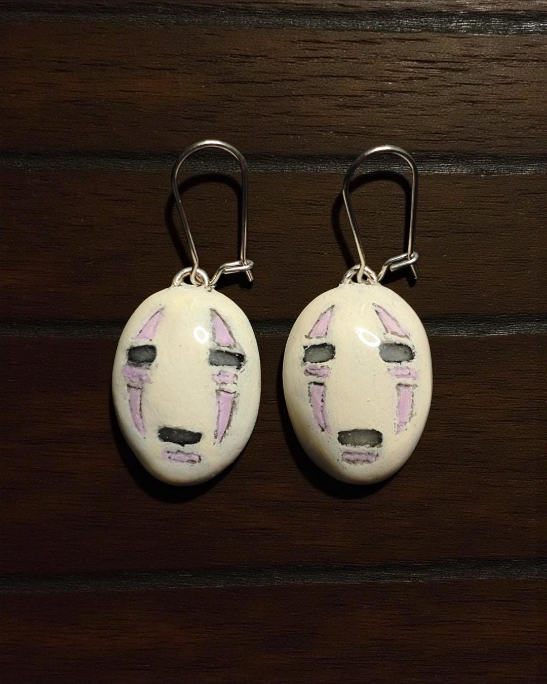 No-face Glow Earrings – Handmade Clay & Resin Surreal Statement Jewelry, Fantasy Sculptural Wearable Art with Stainless Steel Hooks OOAK