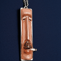Man Smoking Cigar Necklace – Handmade Clay & Resin Surreal Statement Jewelry, Sculptural Fantasy Wearable Art with Stainless Steel Chain / Pendant - SAMA