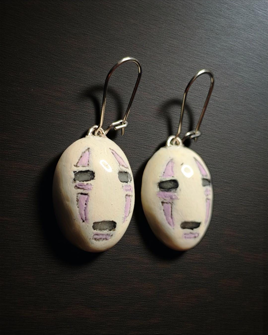 No-face Glow Earrings – Handmade Clay & Resin Surreal Statement Jewelry, Fantasy Sculptural Wearable Art with Stainless Steel Hooks OOAK