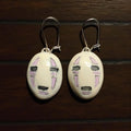 No-face Glow Earrings – Handmade Clay & Resin Surreal Statement Jewelry, Fantasy Sculptural Wearable Art with Stainless Steel Hooks OOAK