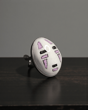 No - Face Ring – Handmade Clay & Resin Surreal Statement Jewelry with Adjustable Stainless Steel Band - SAMA